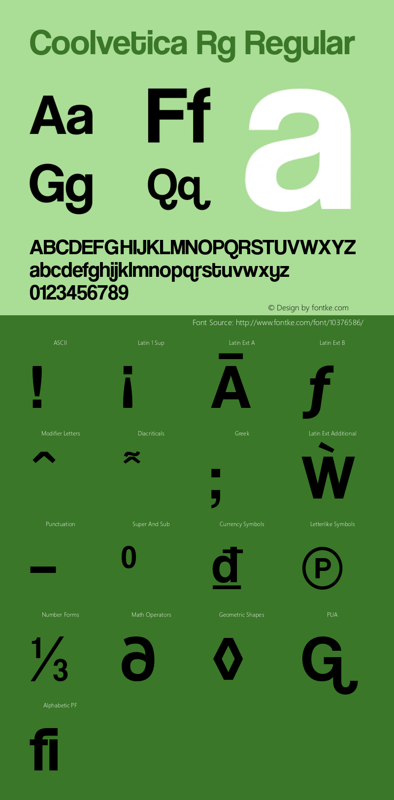 Coolvetica Rg Regular Version 4.103 Font Sample