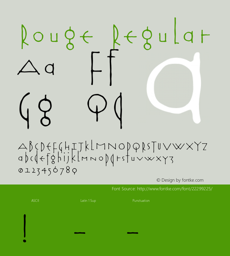Rouge Regular Version 1.000 2007 initial release Font Sample