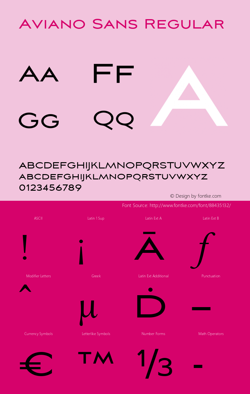 Aviano Sans W05 Regular Version 1.000 2007 initial release Font Sample