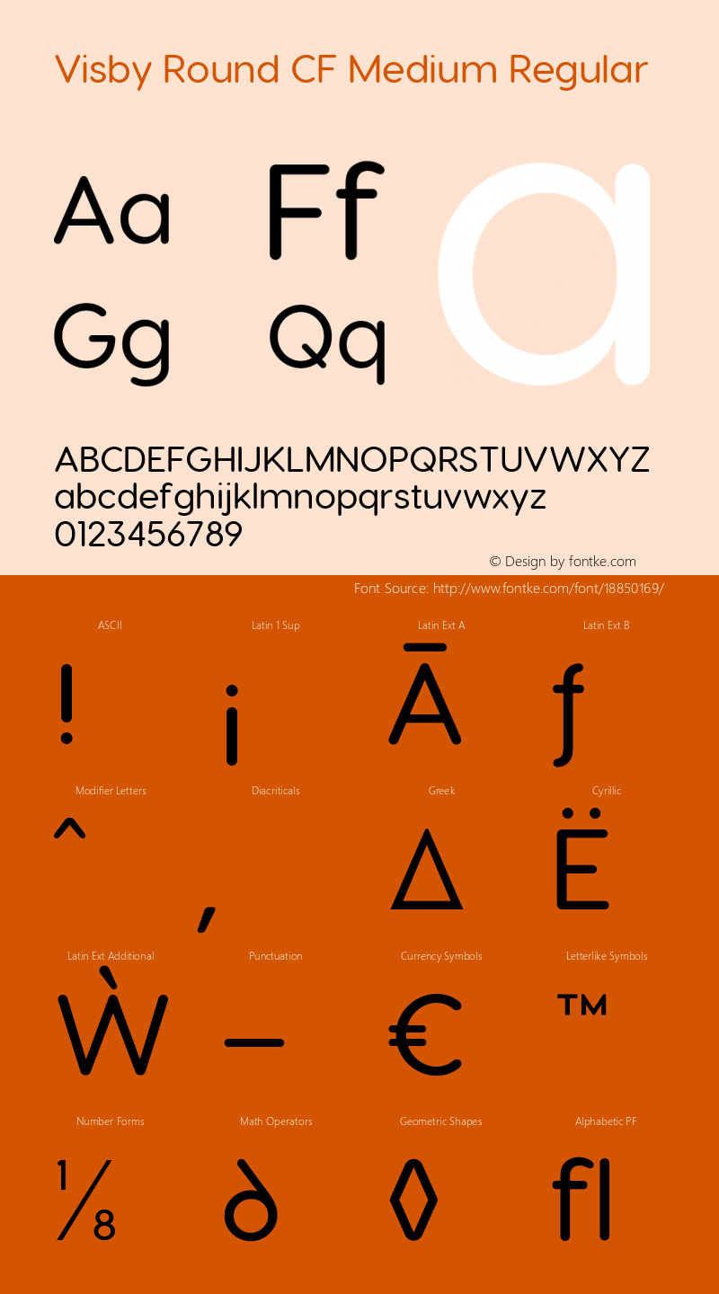 Visby Round CF Medium Regular Version 1.700 Font Sample