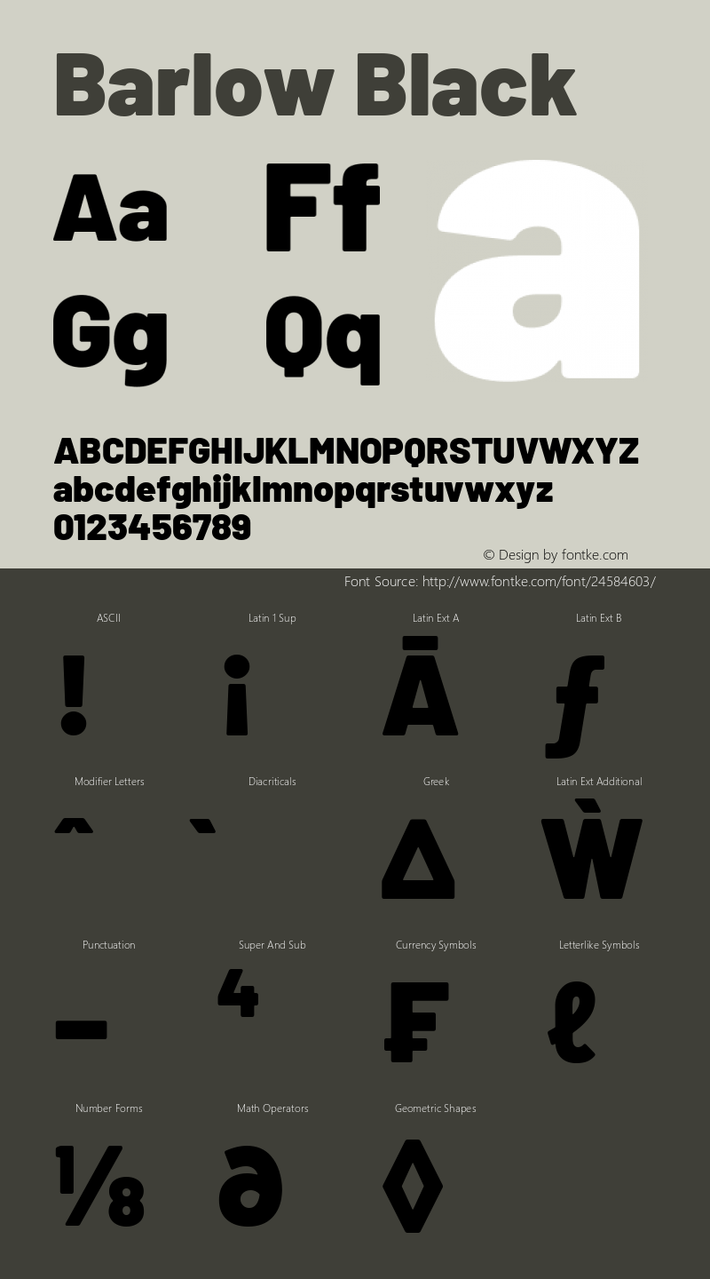 Barlow Black Version 1.103 Font Sample