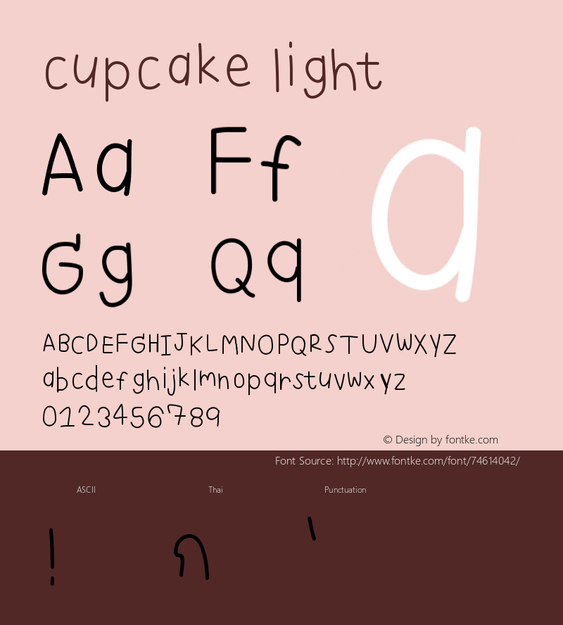 cupcake-light Version 001.000 Font Sample