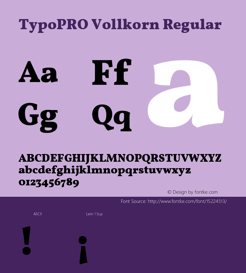 TypoPRO Vollkorn Regular Version 2.001 Font Sample