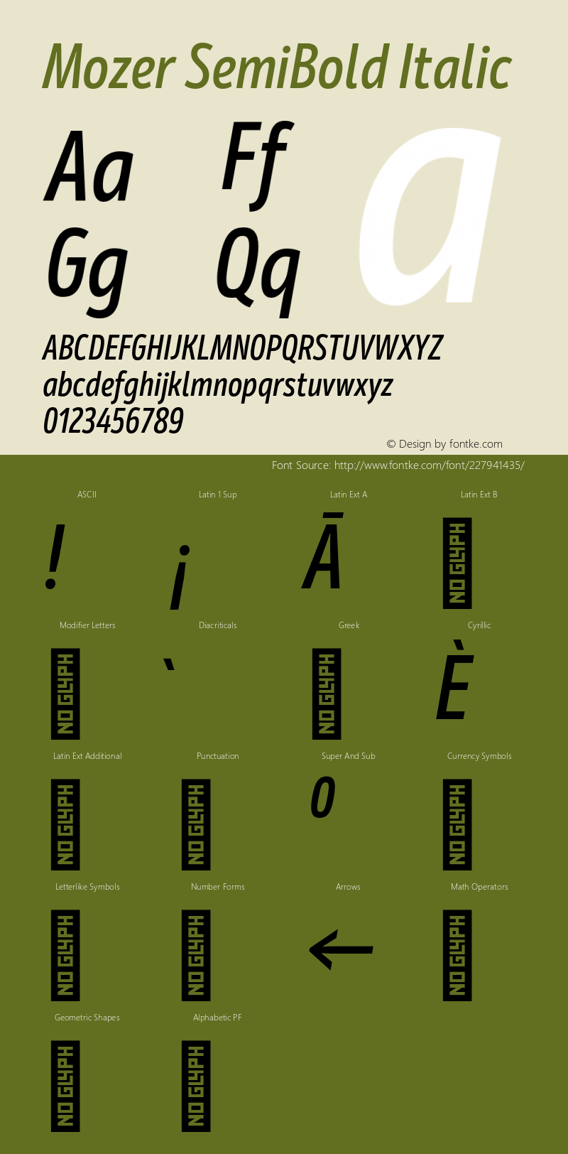 Mozer SemiBold Italic Version 1.000;hotconv 1.0.109;makeotfexe 2.5.65596图片样张