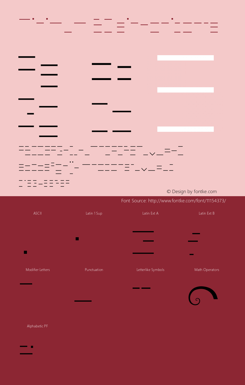 Minimum BClairHorizontal Version 001.000 Font Sample