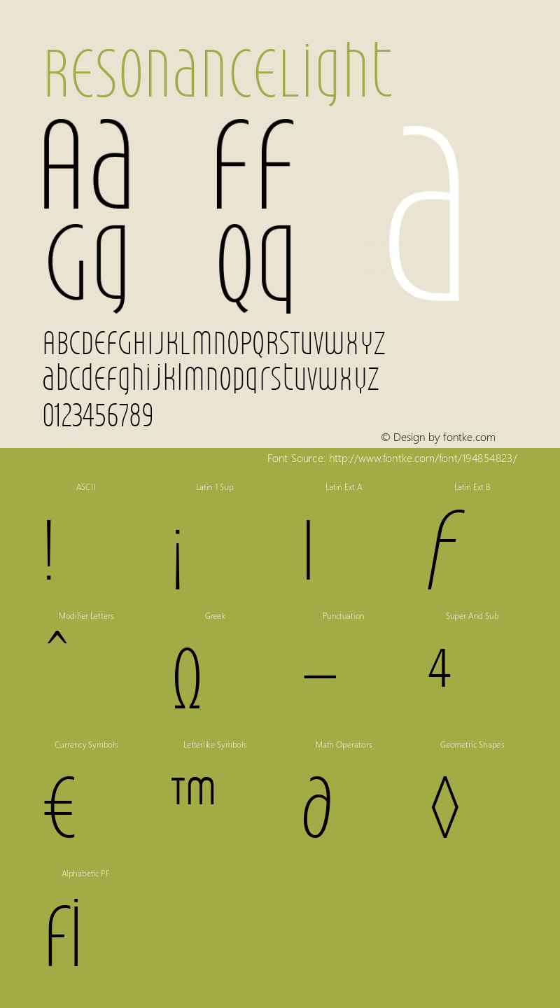 ☞Resonance Light Version 1.00;com.myfonts.easy.ascender.resonance.light.wfkit2.version.3cS7图片样张