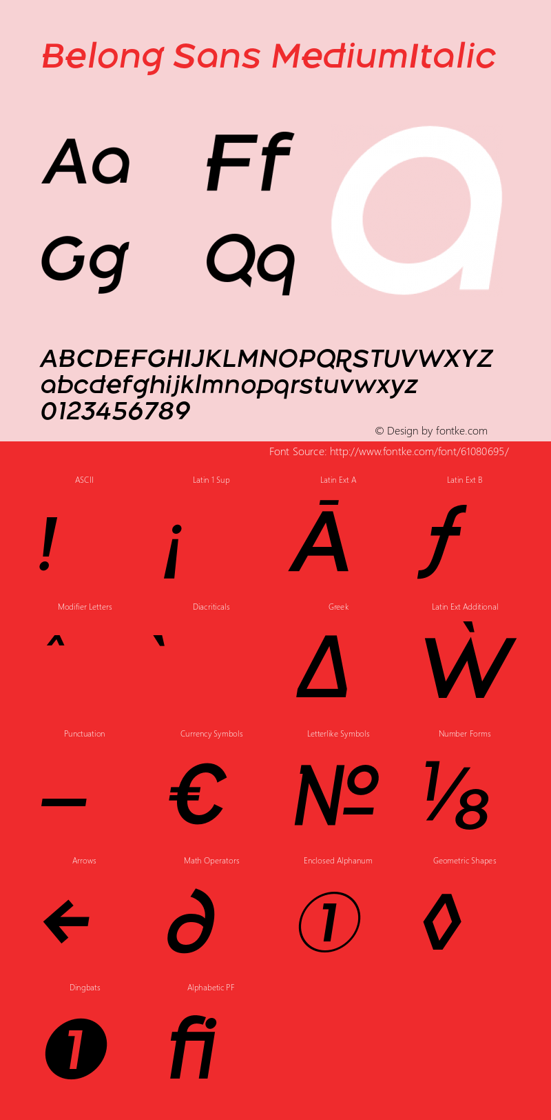 Belong Sans MediumItalic Version 1.000;hotconv 1.0.109;makeotfexe 2.5.65596 Font Sample