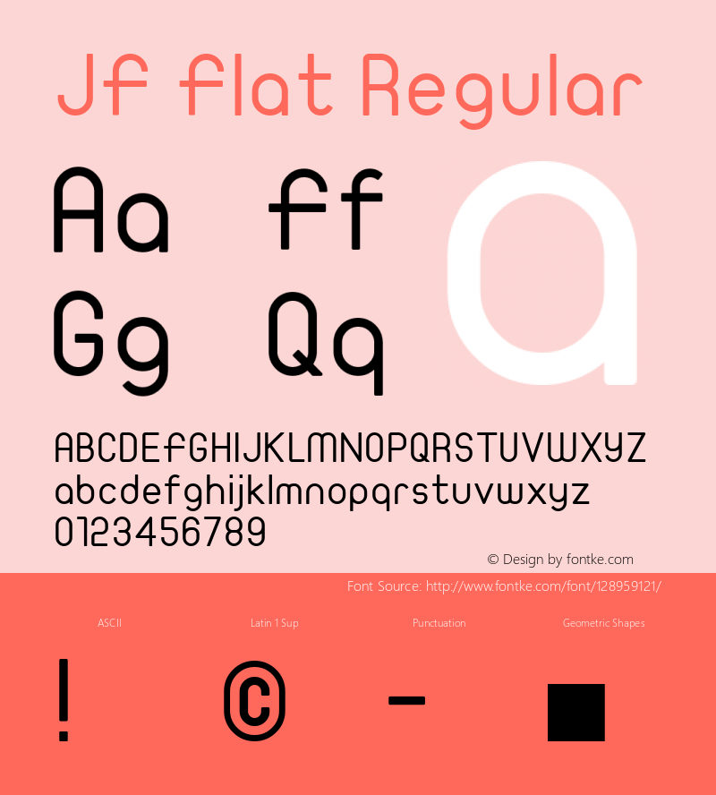 JF Flat Regular Version 1.00 Font Sample