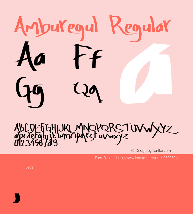 Amburegul Regular Version 001.000 rev.2 Font Sample
