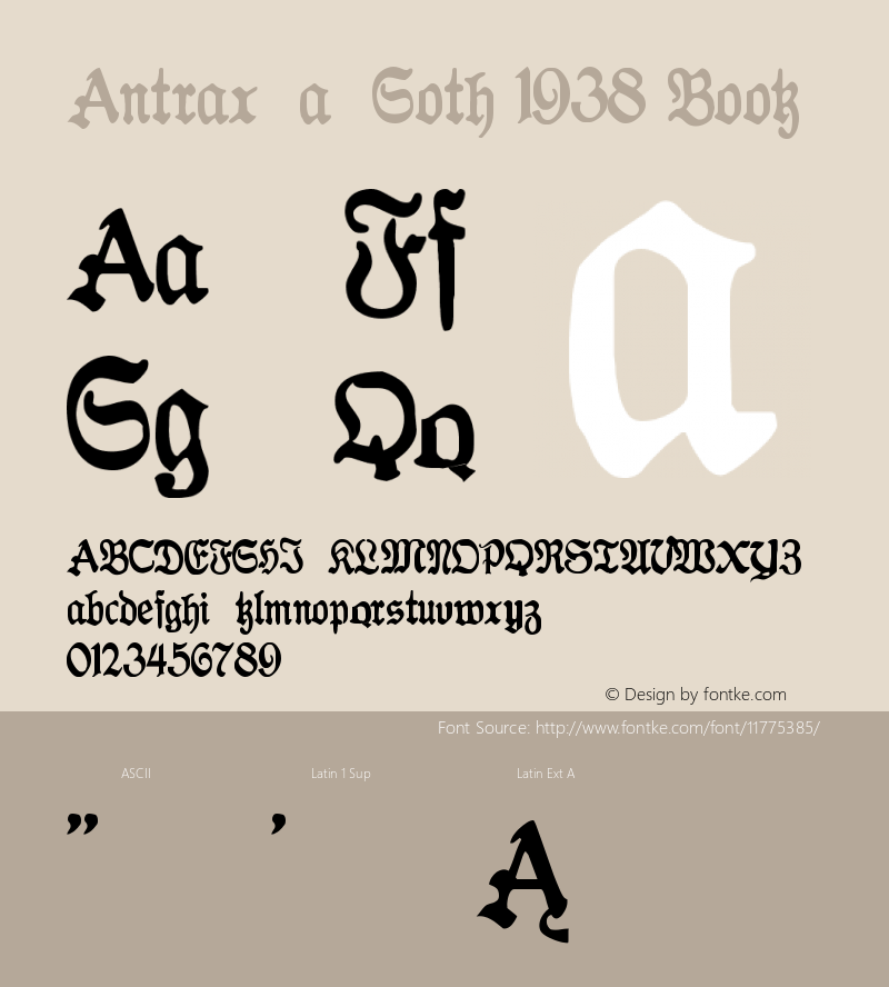 Antraxja  Goth 1938 Book Version 1.000;PS 001.000;hot Font Sample