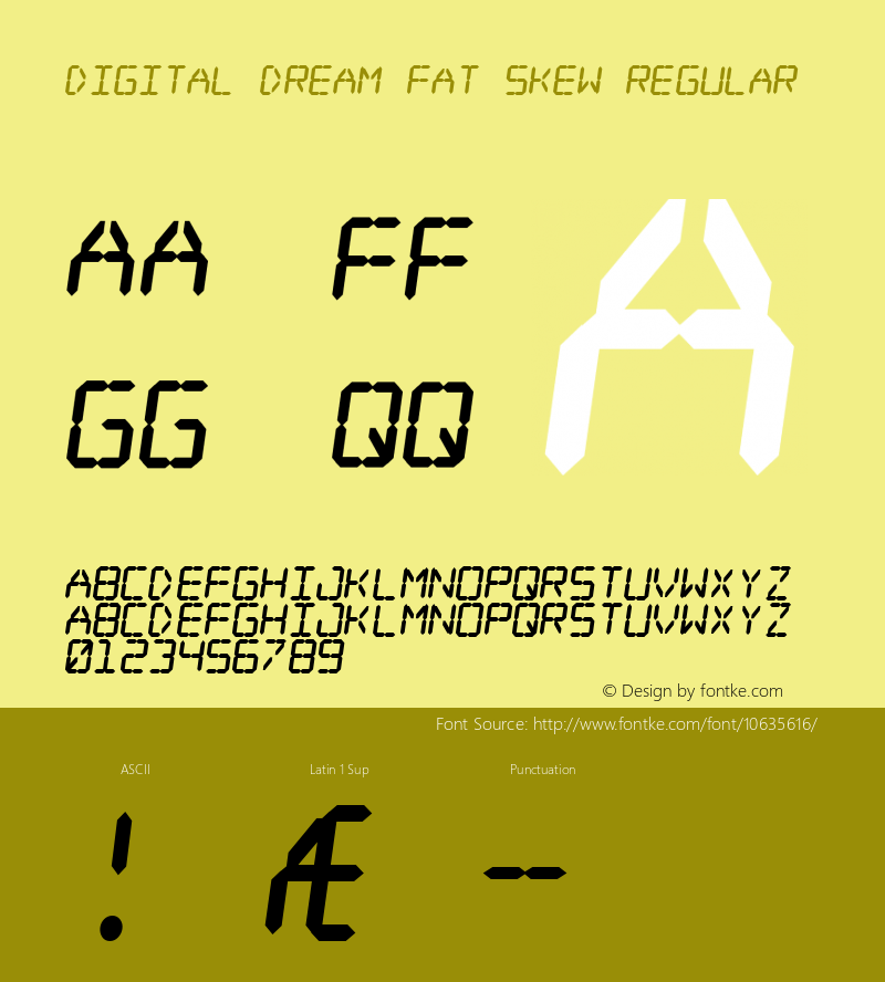 Digital dream Fat Skew Regular 2 Font Sample