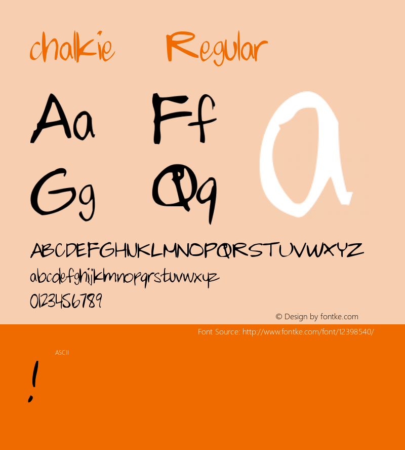 chalkie Regular Unknown Font Sample