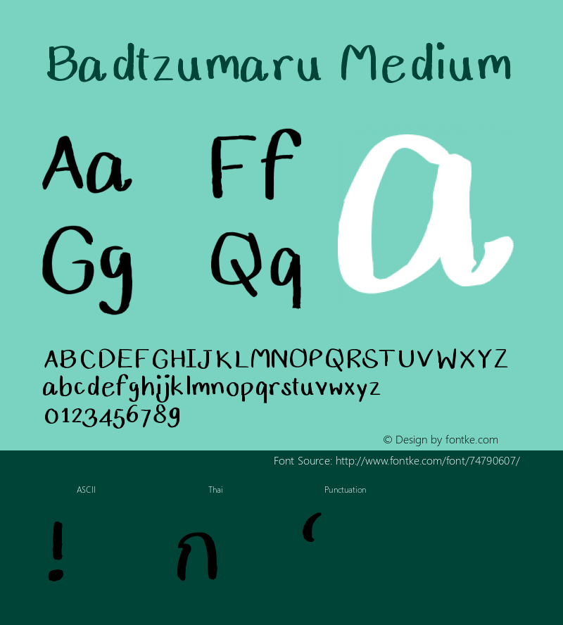 Badtzumaru Version 001.000 Font Sample