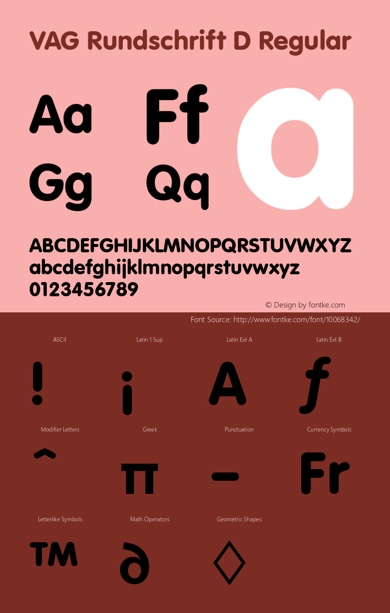 VAG Rundschrift D Regular Version 001.005 Font Sample