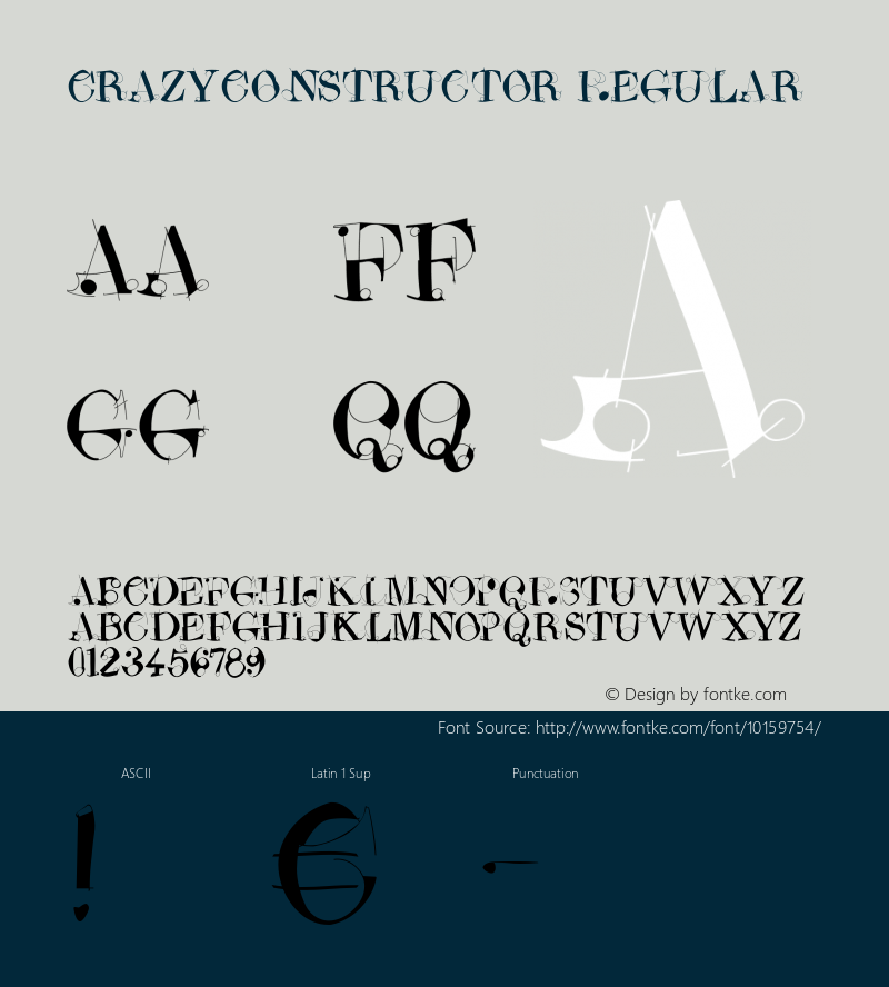 CrazyConstructor Regular 1.0 16-02-2002 Font Sample