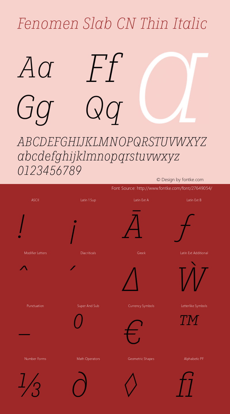 FenomenSlab-CNThinItalic Version 1.001;PS 001.001;hotconv 1.0.88;makeotf.lib2.5.64775 Font Sample