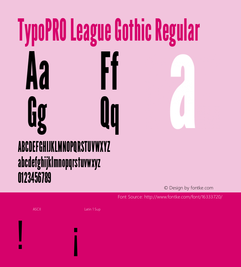 TypoPRO League Gothic Regular Version 1.001;PS 001.001;hotconv 1.0.56;makeotf.lib2.0.21325 Font Sample