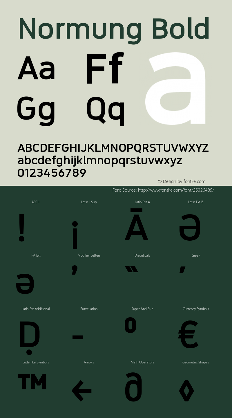 Normung Bold Version 2.0.2 Font Sample