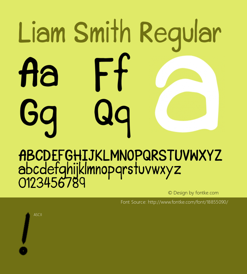 Liam Smith Regular Version 1.006;Fontself Maker 1.1.0 Font Sample