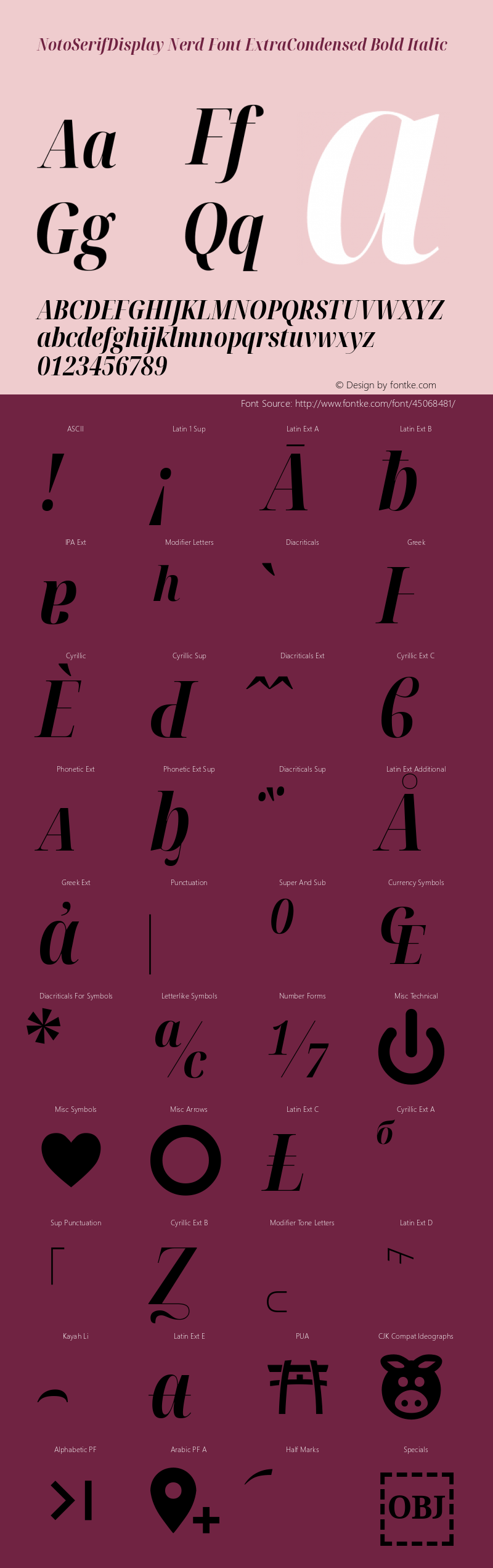 Noto Serif Display ExtraCondensed Bold Italic Nerd Font Complete Version 2.000;GOOG;noto-source:20170915:90ef993387c0; ttfautohint (v1.7) Font Sample