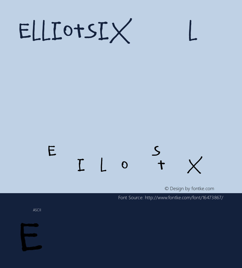 ElliotSix Regular 1.000 Font Sample