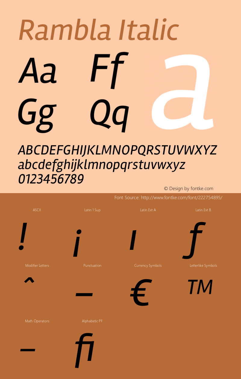 Rambla Italic Version 1.001图片样张