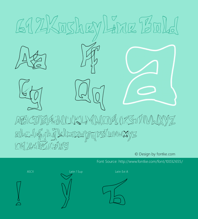 612KosheyLine Bold 1997; 1.0, initial release Font Sample