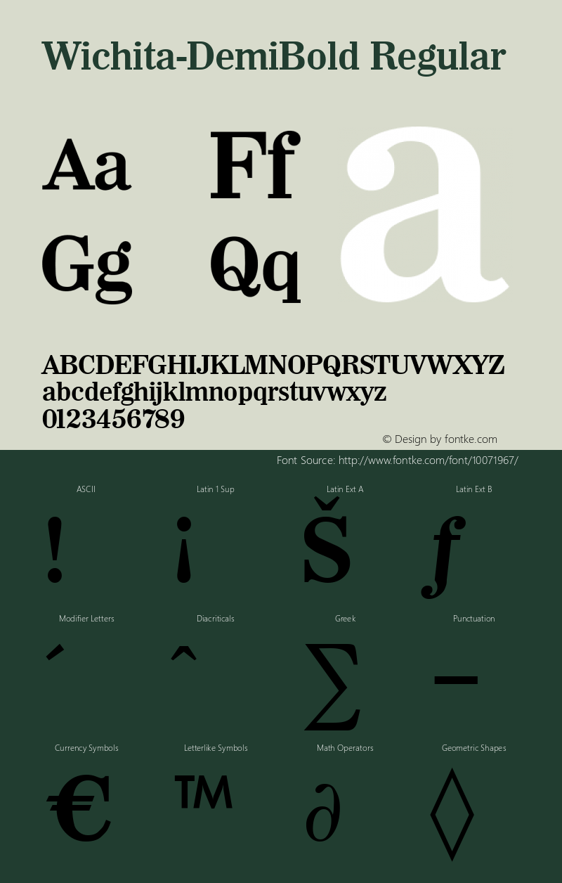 Wichita-DemiBold Regular B & P Graphics Ltd.:29.6.1993 Font Sample