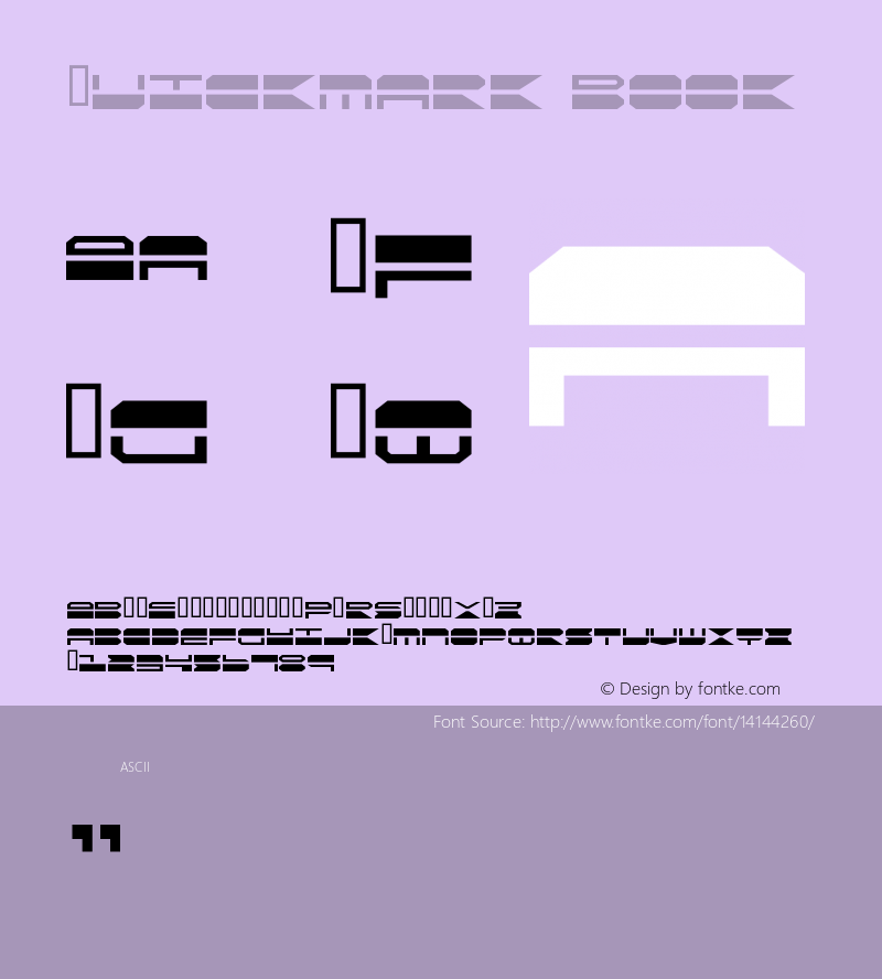 Quickmark Book Version 1 Font Sample