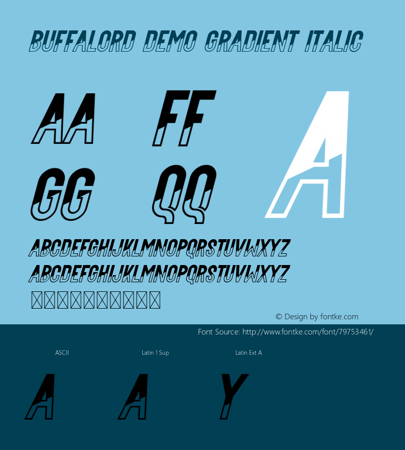 Buffalord Demo Gradient Italic Version 1.001;Fontself Maker 3.5.1 Font Sample
