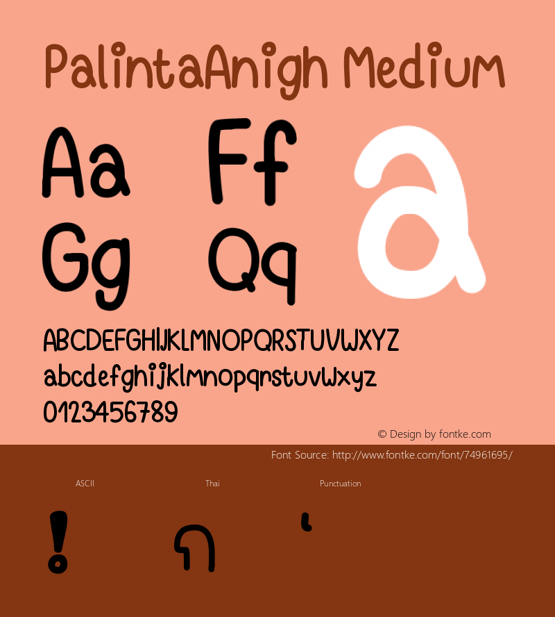 PalintaAnigh Version 001.000 Font Sample