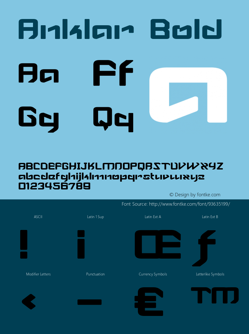 Anklar-ExpandedBold Version 1.000 Font Sample