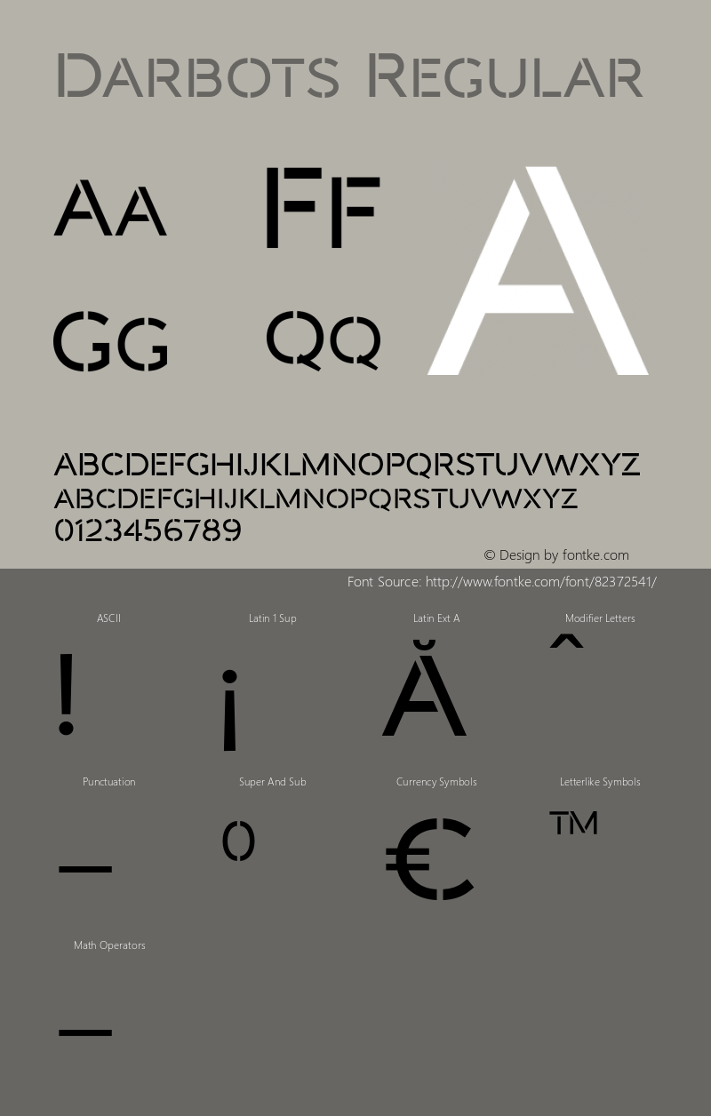 Darbots Regular Version 1.002;Fontself Maker 3.5.0 Font Sample