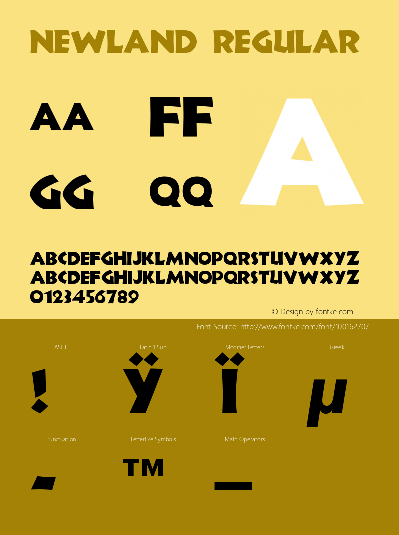 Newland Regular 001 Font Sample