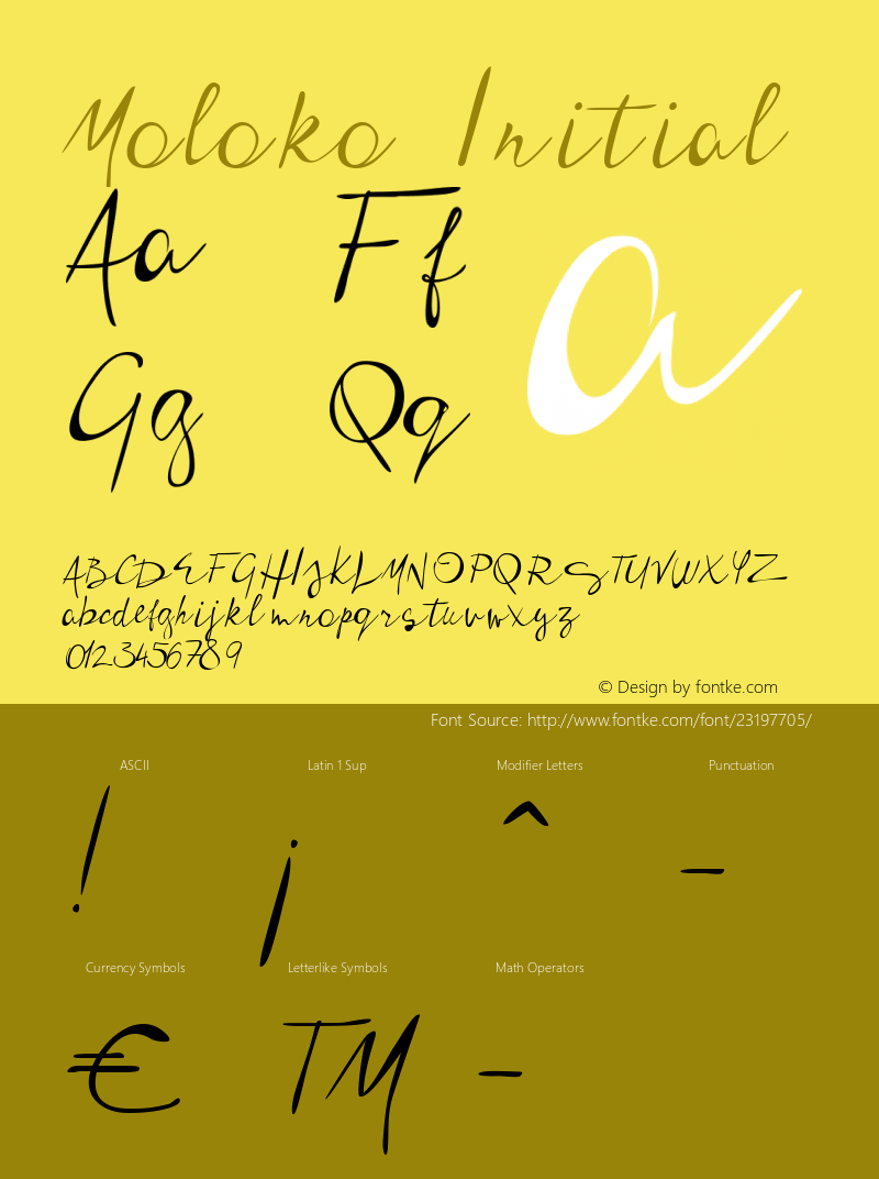 Moloko-Initial Version 1.000 Font Sample