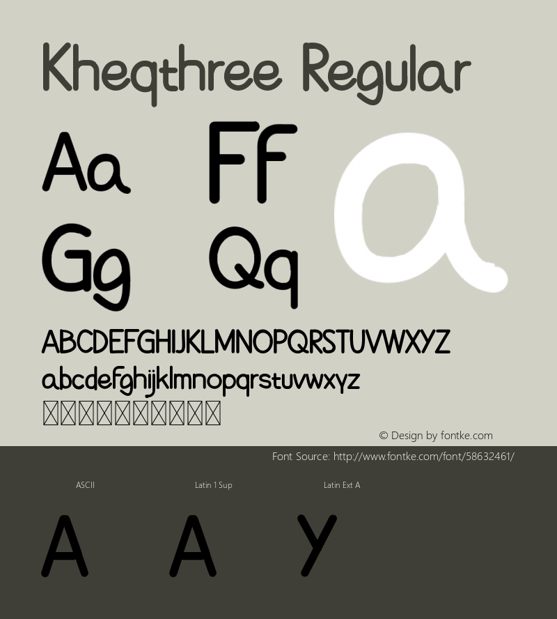 KheqthreeRegular Version 1.002;Fontself Maker 3.5.1 Font Sample