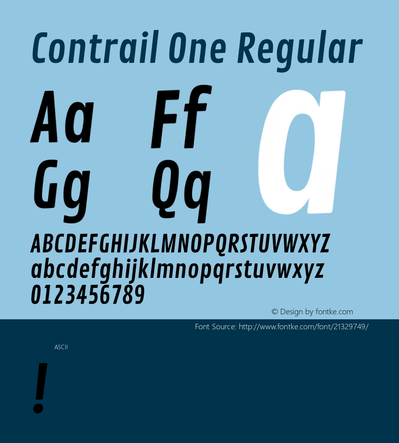 ContrailOne Version 1.0 Font Sample