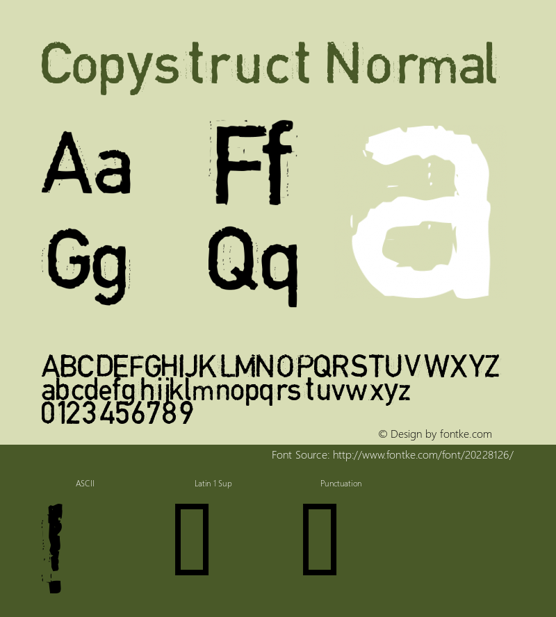 Copystruct Normal Macromedia Fontographer 4.1.2 19.05.1999 Font Sample