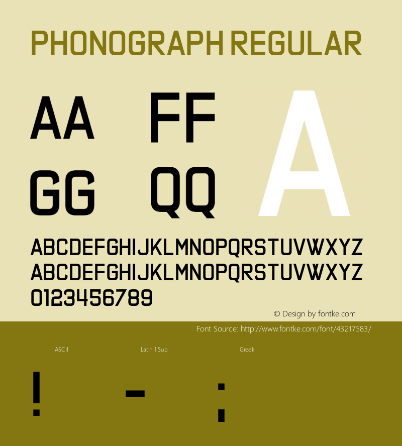 Phonograph Version 1.00;October 22, 2019;FontCreator 11.5.0.2430 64-bit Font Sample