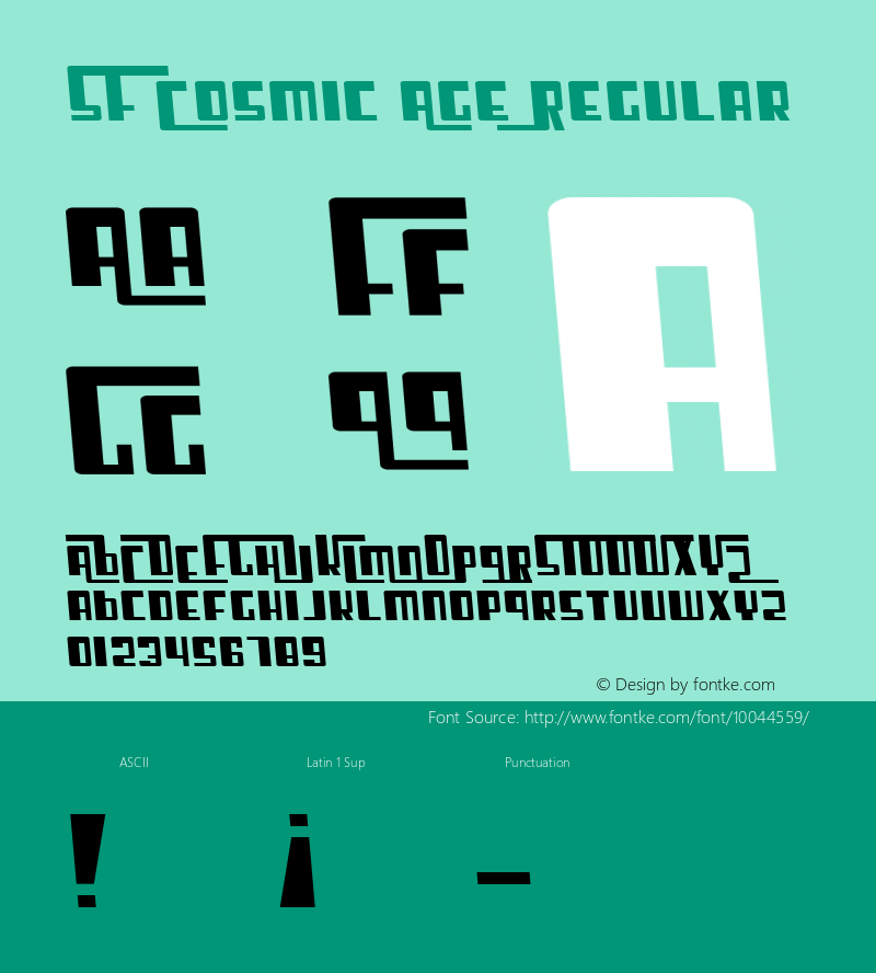 SF Cosmic Age Regular 1.2 Font Sample