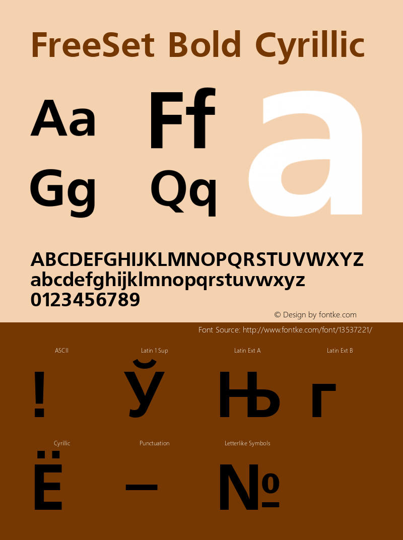 FreeSet Bold Cyrillic 001.000 Font Sample