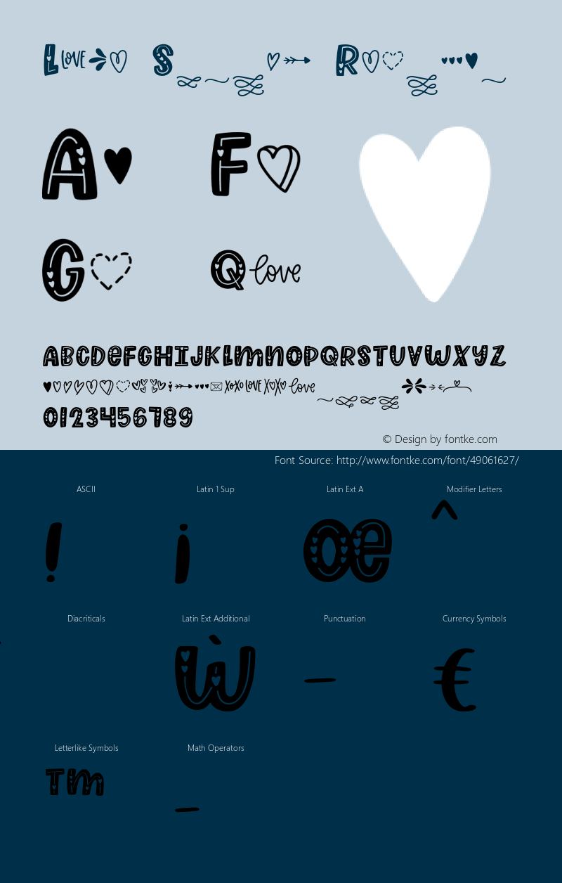 Love Struck Regular Version 1.000;hotconv 1.0.109;makeotfexe 2.5.65596 Font Sample