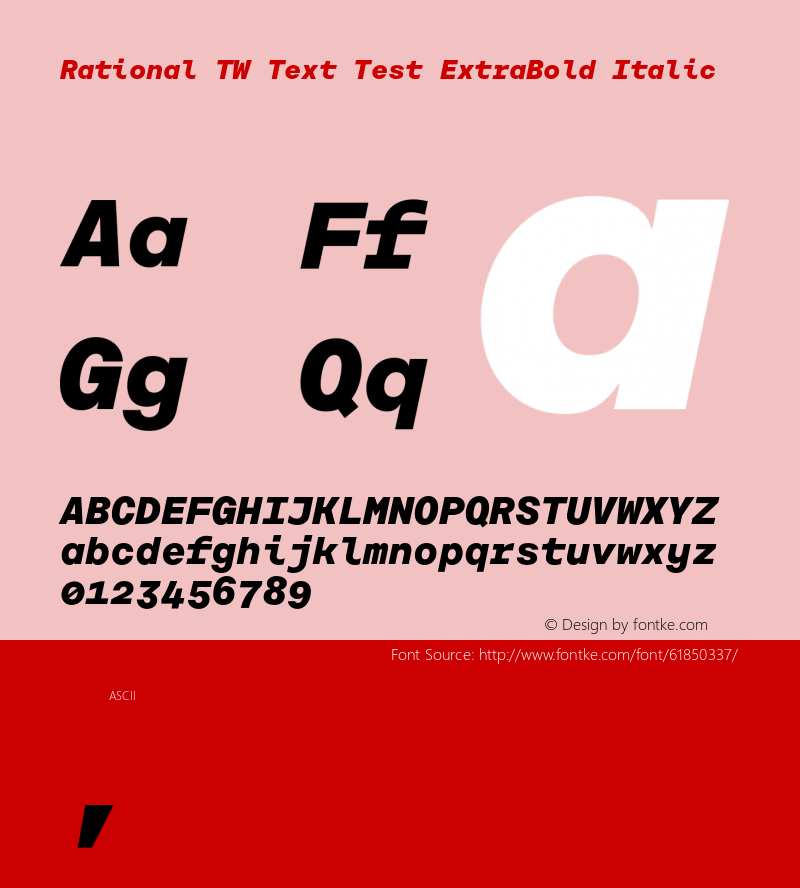 Rational TW Text Test ExtraBold Italic Version 1.000;PS 001.000;hotconv 1.0.88;makeotf.lib2.5.64775 Font Sample