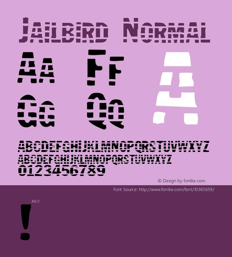 Jailbird Normal 1.0 Mon Jan 19 19:02:58 1998 Font Sample