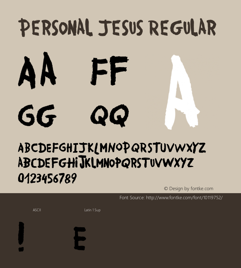 Personal Jesus Regular Version 1.0 Font Sample