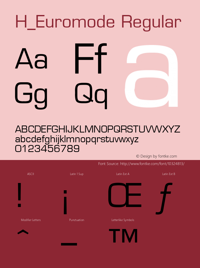 H_Euromode Regular 1000 Font Sample