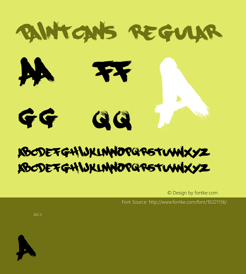 PaintCans Regular Version 001.000 Font Sample