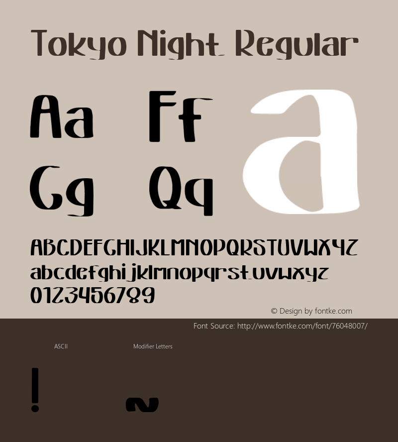 Tokyo Night Version 1.000 Font Sample