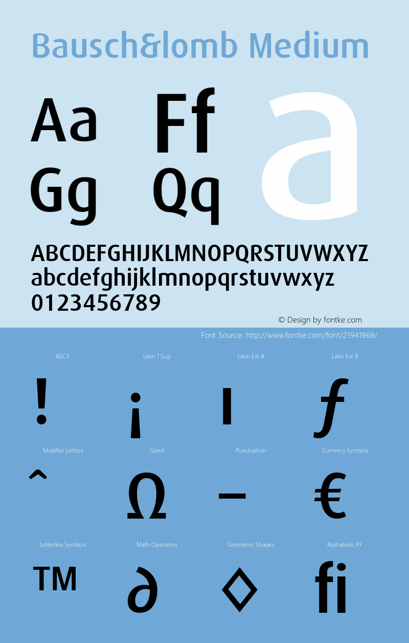 Bauschlomb-Medium Version 1.001 Font Sample