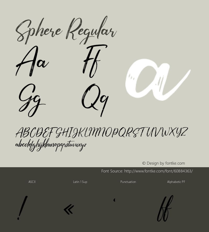 Sphere Version 1.000 Font Sample